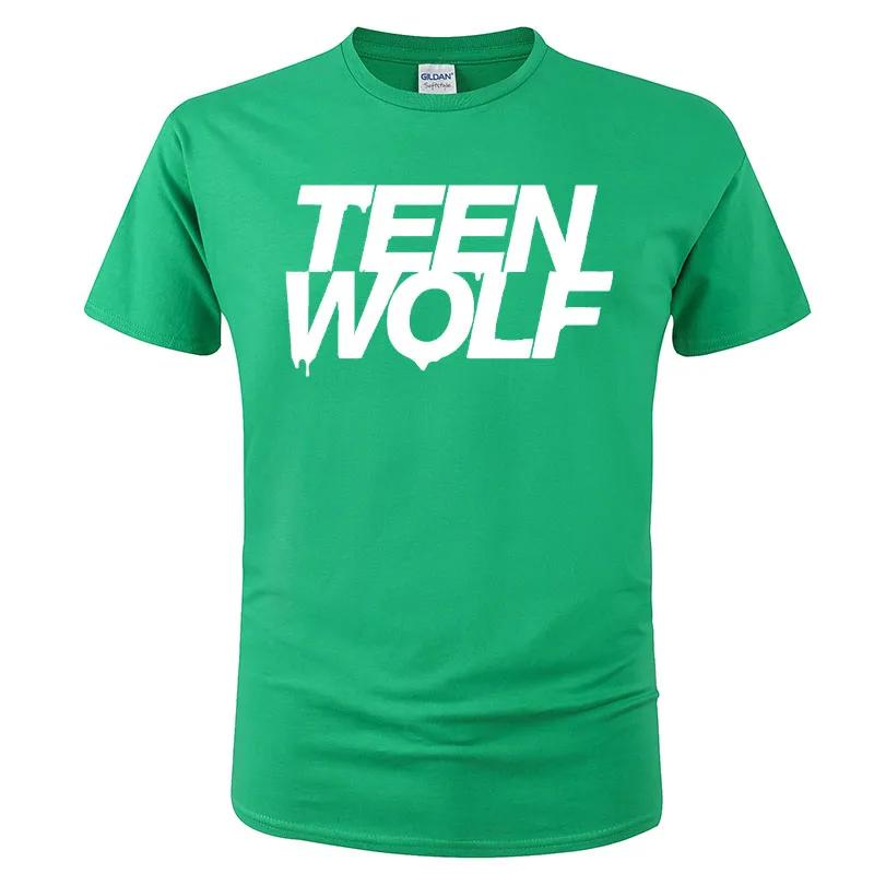 Teen Wolf Letter Print 2024 Summer Popular Trend Simple Round Neck T-shirt Casual High endVersatile Short SleeveG138