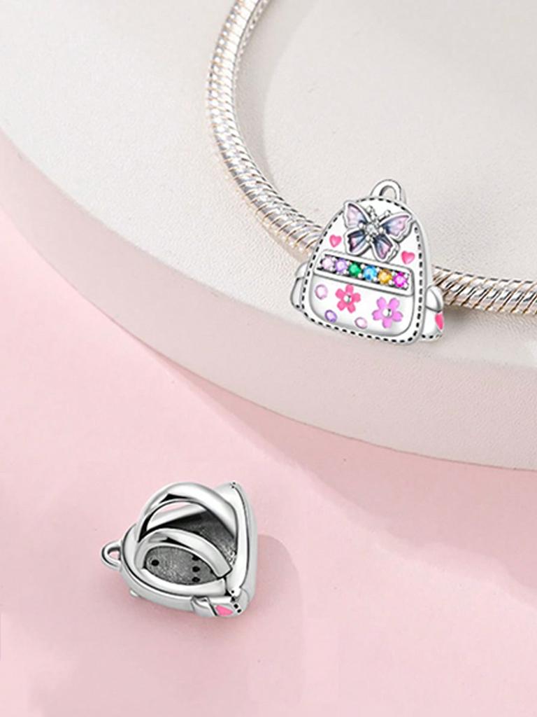 Charms Plata Backpack Flowers High Heels Beads Charm Copper Plated Fit Copperoriginal Bracelet For Jewelry Making Diy Charm