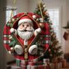 Indoor Holiday Home Ornaments Double-sided Acrylic Christmas Hanging Ornaments, Xmas Cartoon Snowman/Penguin/Gingerbread Man/Santa Claus Lightweight