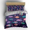 Colorful Fish Pattern Set: Aquatic Theme Exquisite Three-Piece Bedding Set Gift For Kids And Adults