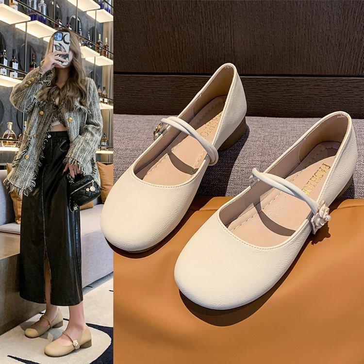 French Gentle Mary Jane Shoes Women's Spring 2025 New Models with Skirts Versatile Single Shoes Shallow Soft-soled Beanie Shoes
