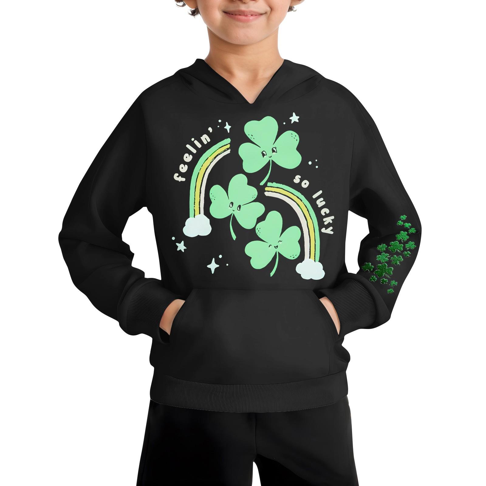 

Повседневная модная толстовка с длинным рукавом и капюшоном с карманом для мальчиков 150 чёрный