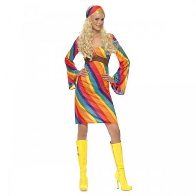 Smiffys Set de costume hippie curcubeu pentru femei/doamne