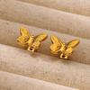 Vintage Butterfly Stainless Steel Earrings For Women Gold Color Aesthetic Earring Wedding Christmas  Jewelry Accessories
