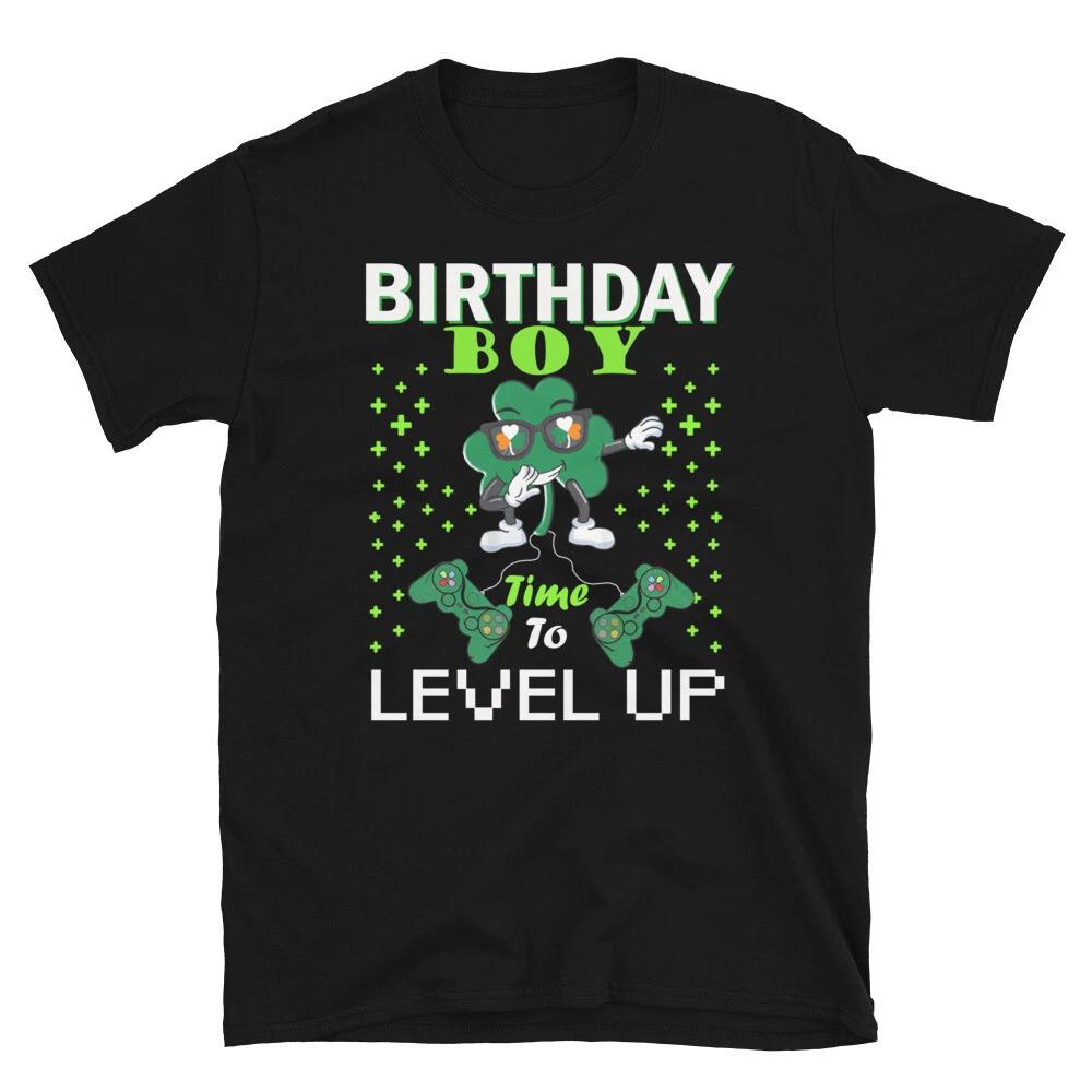 

St Patricks Day Boy Birthday Gamer Video Game Boys Birthday Unisex T-Shirt S
