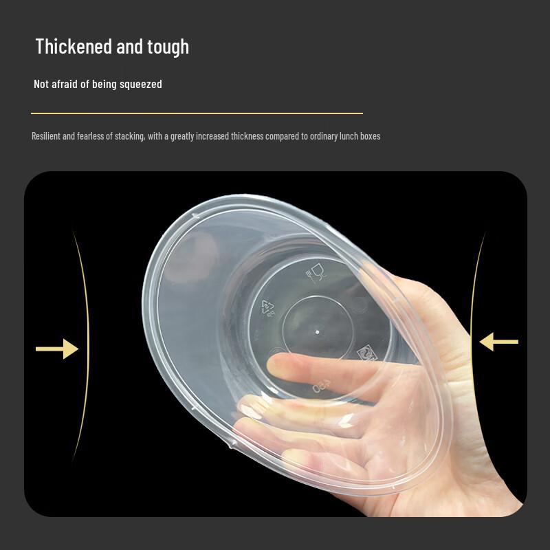 Kangjiejiaxin 1750ml Round Disposable Food Containers with Lids (200 Sets)