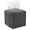 Square Decorative PU Leather Tissue Box Holder Modern Tissue Case Facial Paper Organizer Dispenser for Bathroom 5X5X5''