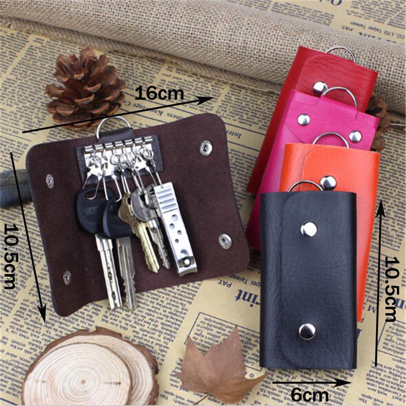 PU Leather Women Men Key Holders Keys Organizer Fashion Solid Key Wallets Key Pouch Car Keychain Housekeeper Key Chain Wallet
