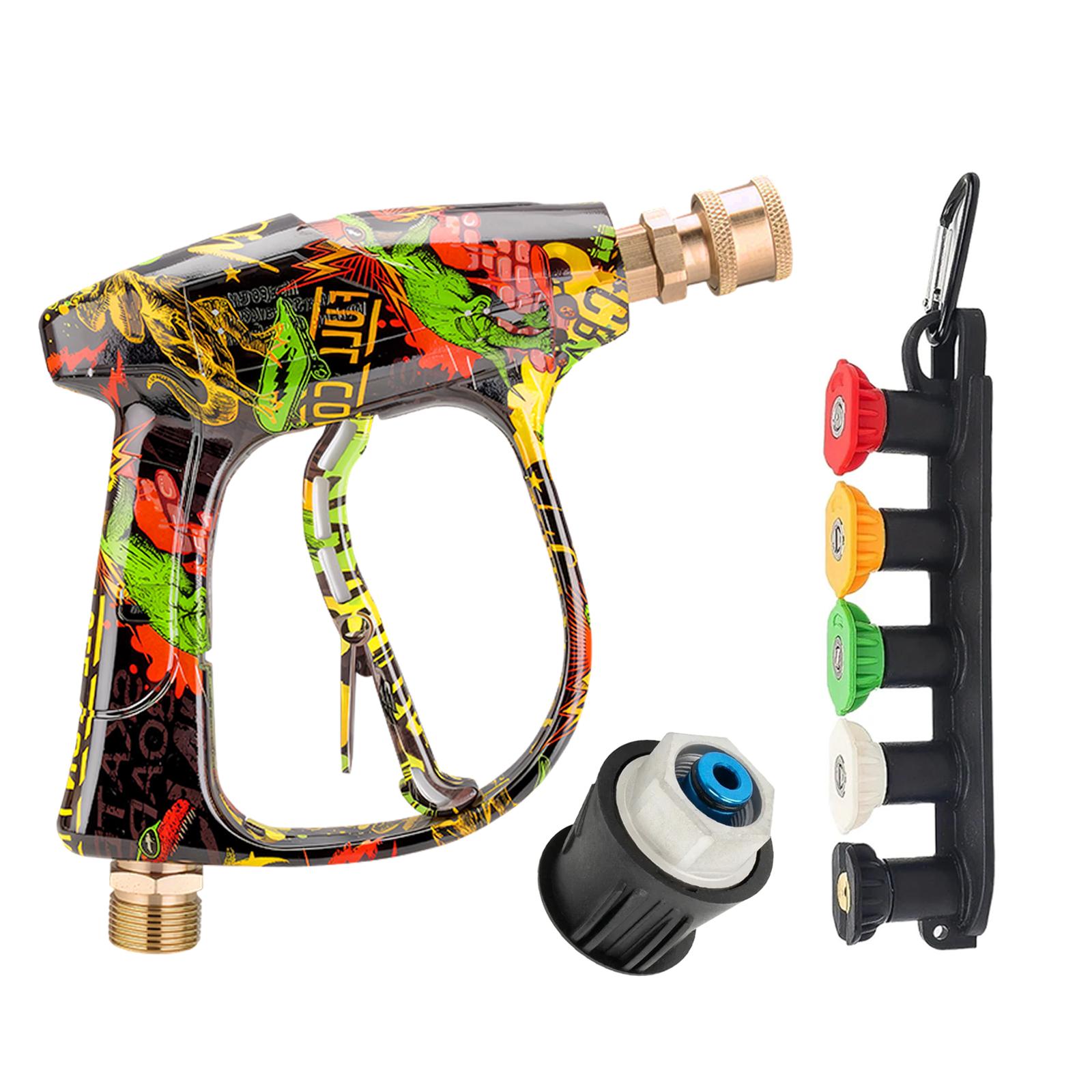 

Compact Painted Pressure Washer Gun Set, 2026 New, Assorted Nozzles, Non-slip Base and Bosch Adapter, Portable Outdoor Cleaning