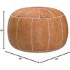 Decorative Pouf Foot Stool Round Unstuffed Leather Ottoman Cushion Storage seat or for Resting Your Feet on, Floor Chair Foot Living Room Bedroom