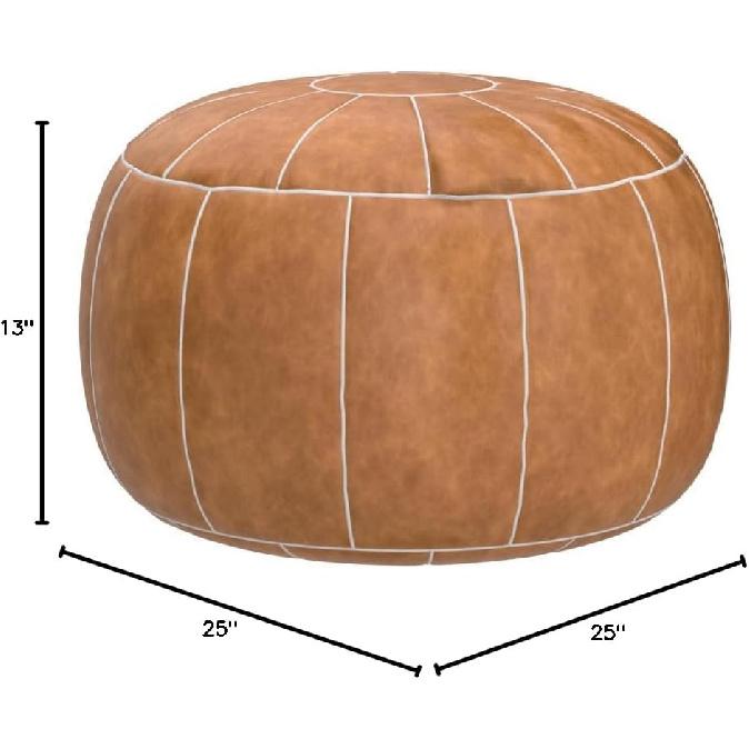 Decorative Pouf Foot Stool Round Unstuffed Leather Ottoman Cushion Storage seat or for Resting Your Feet on, Floor Chair Foot Living Room Bedroom