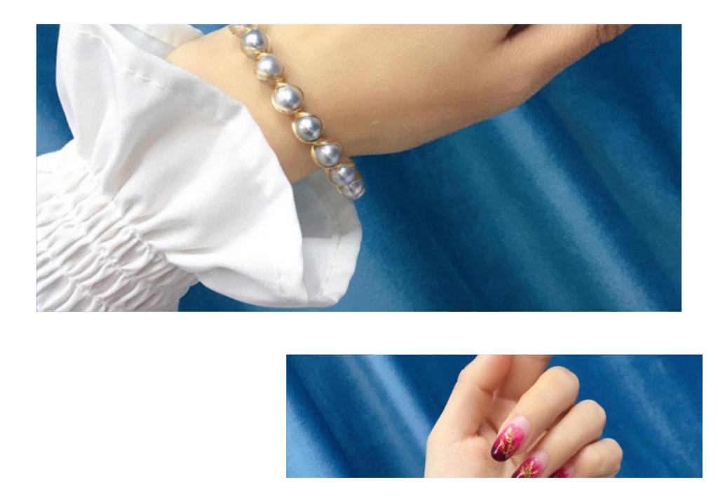 Gold-Plated Freshwater Pearl Bracelet, 6-7mm, Adjustable, Simple and Elegant Style 043