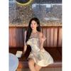 Women's Satin Bow Strapless Mini Dress A-Line Party Cocktail Dress