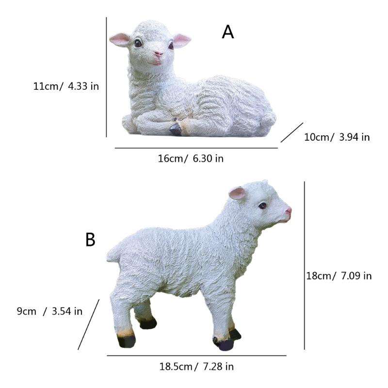 Detailed Small Resin Goat Figurine Multiple Poses Durability Lamb Statue Sheep Sculpture Ideal For Table top Shelf Display
