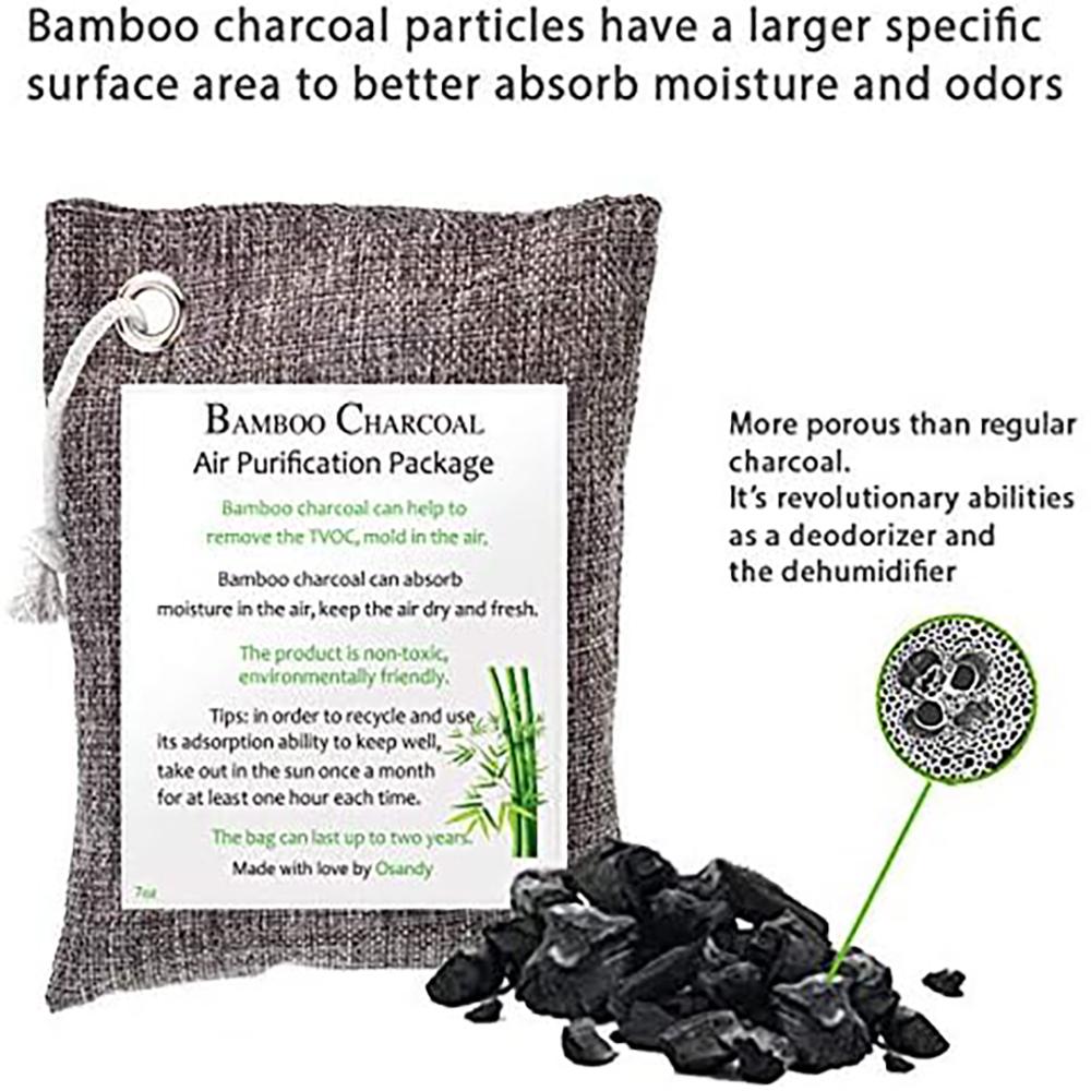 1PC Bamboo Charcoal Air Purifying Bag, 200g Natural Air Freshener Bags Natural Bamboo Charcoal Air Purification Bag
