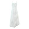 European and American Style New Women's Clothing: White Moonlight Heavy Industry Embroidered Floral Spaghetti Strap Dress Long Dress
