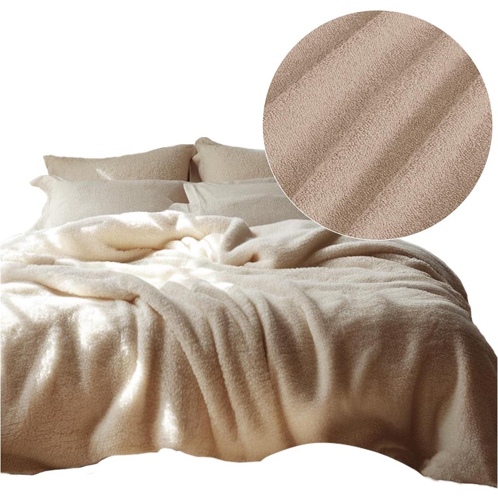 Cotton Bedding Set THICK TERRY 200x220 SOFT TERRY Beige Color