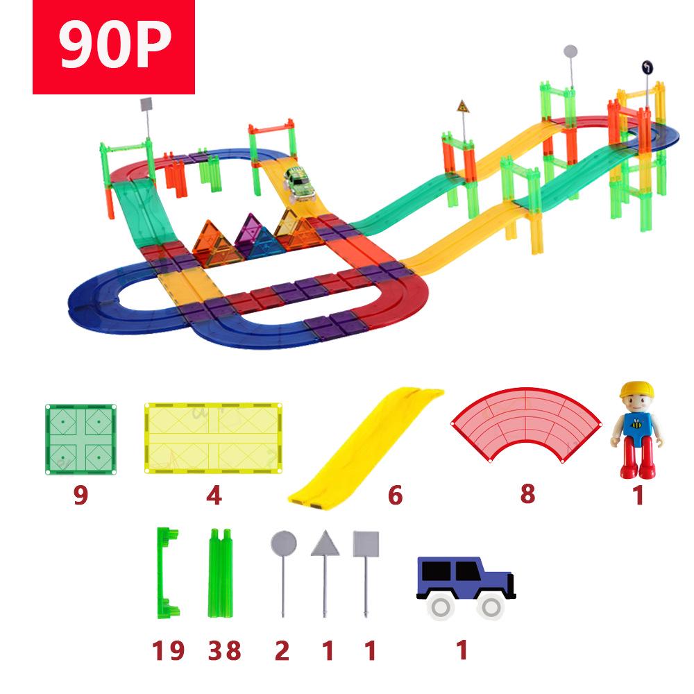 2025 Stained Glass Magnetic Tile Track & Ball Slide Building Set for Kids