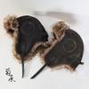 Winter Warm Pilot Style Fleece Lined PU Leather Beanie Hat Men Women Windproof Oversized Headwear