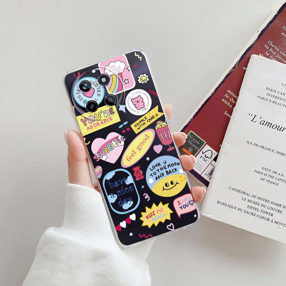 For Realme 11 4G Case Cute Fashion Patterns Clear Silicone Soft TPU Phone Back Cover For Realme 11 Realme11 4G 2023 Funda Bumper