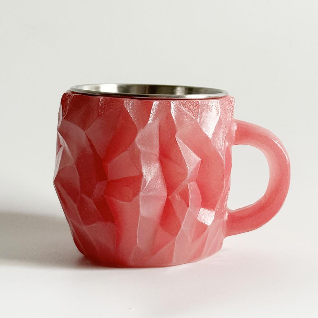 Cani de cafea din cristal mineral, cești elegante din mineral, ceașcă de ceai rafinată din rășină, cană din cristal mineral multifuncțională pentru casă, birou 8cm