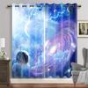 3D Purple Blue Galaxy Space Universe Stars Starry Window Curtains For Living Room Kids Bedroom Bathroom Kicthen Door Home Decor2