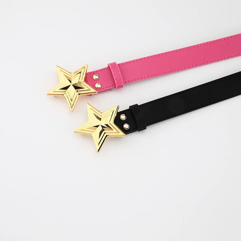 Black Fashionable Starry Compass Design Alloy Belt For Women In Summer