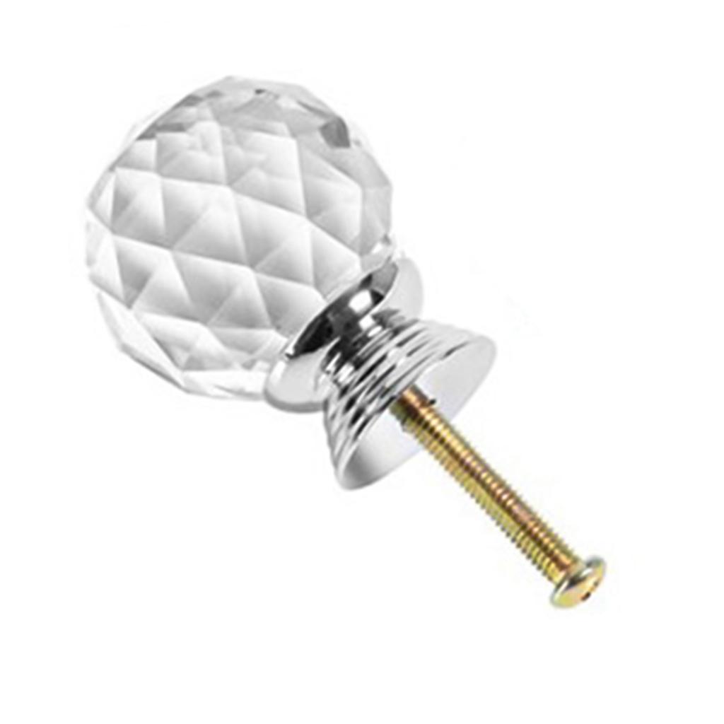 Crystal Cabinet Knobs with Screws Decorative Crystal Glass Dresser Knobs for Dresser Drawers Cupboard