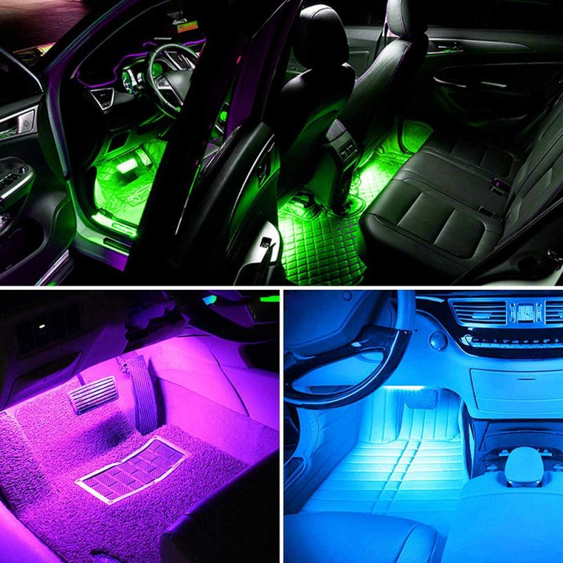 Automotive Interior Decorative Lights LED Car Foot Light 24/36/ /72 LED Atmosphere Lamp Ambient Lamp Remote/Voice Control