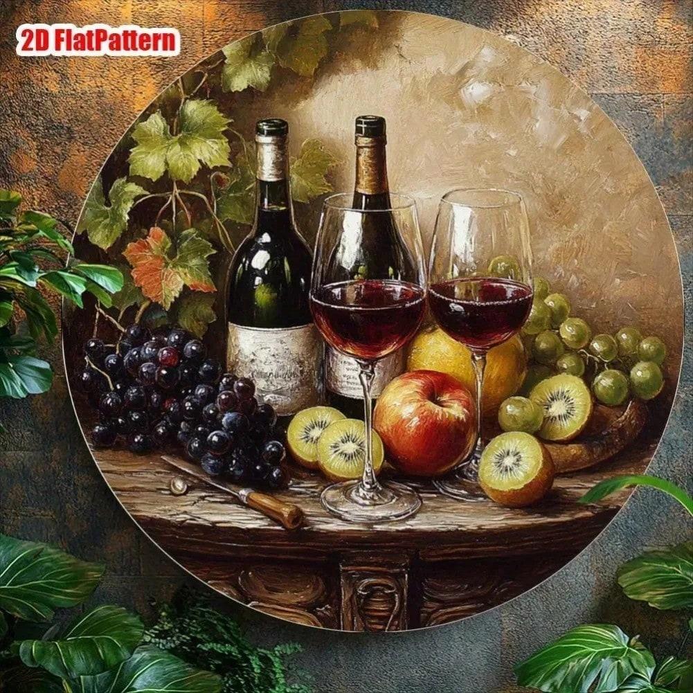 

Iron Wall Art Wine Bottle Metal Sign Vintage Home Bar Decor Gift for Men 20x20 різнокольоровий