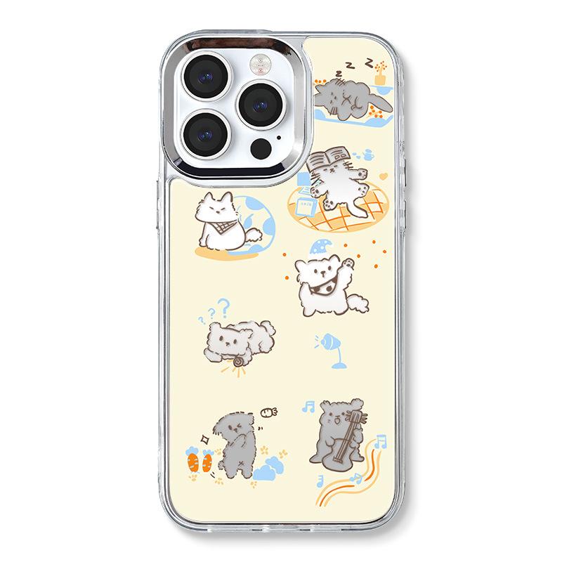 

Чехол Zhitai для iPhone 15 Pro: Подходит для iPhone 14/16 Pro Max, зеркальный дизайн 3-в-1, мультяшный стиль для iPhone 13/12/7/8. 14 Plus