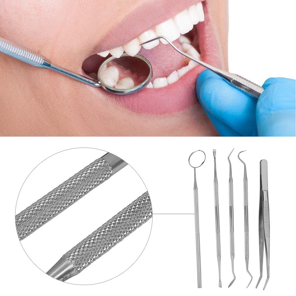 Professional Stainless Steel Dentist Explorer Probe Set Teeth Clean Hygien Examination Tool