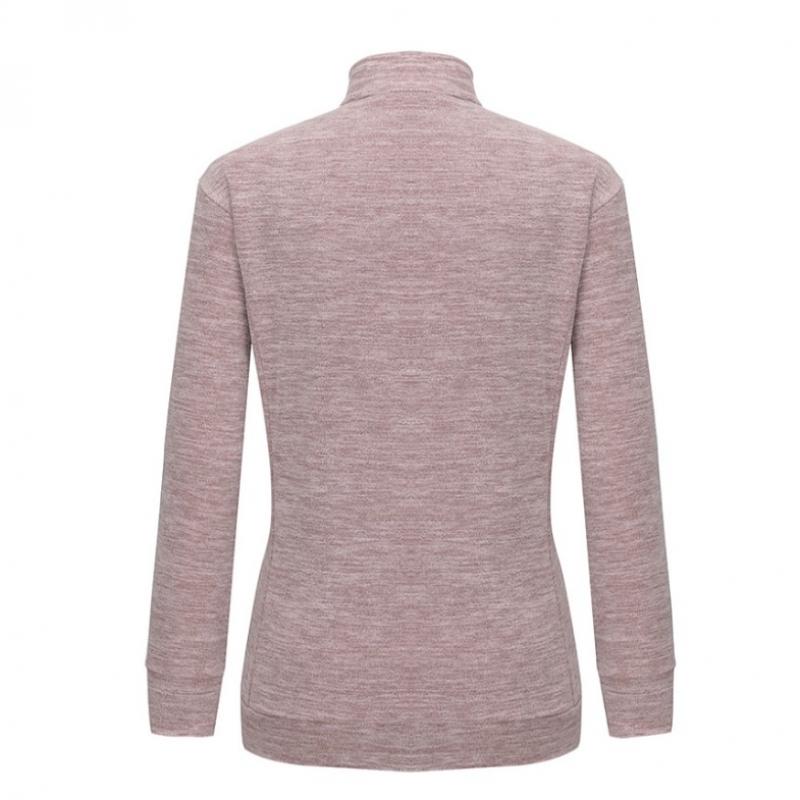  MounTia  Women S Fleece Polar Half Zip T ShirT Pale Beige