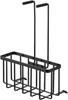 Yamazaki Tower Faucet Storage X X Detergent Bottle Small Item Storage with 10311 Rack, Black, W20.3 D10.6 H28cm, Sponge, Rack, Hooks,