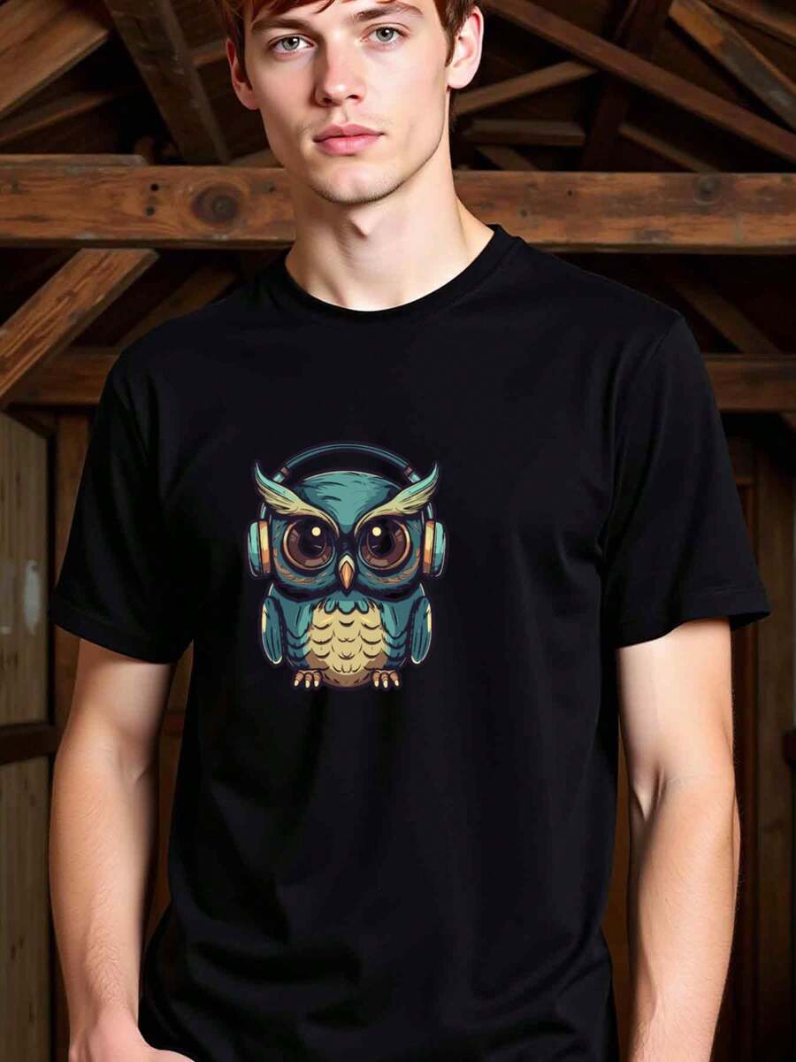

Natee Local Warehouse Permission Music Lovers Owl Graphic Unisex T-Shirt XL