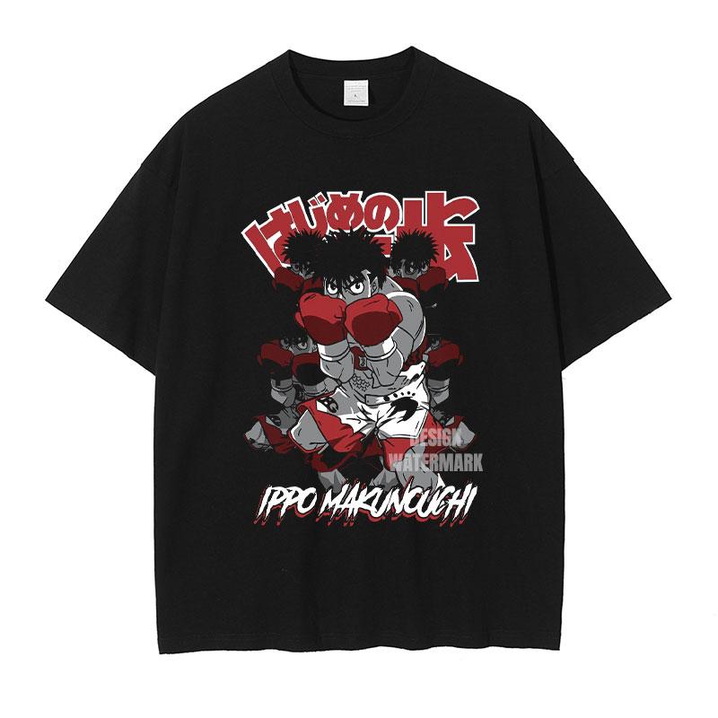 Anime MMakunouchi IIppo Tshirts Oversized Vintage Washed HHajime No Ippo T Shirt Manga The FFighting T Shirt for Man Cotton