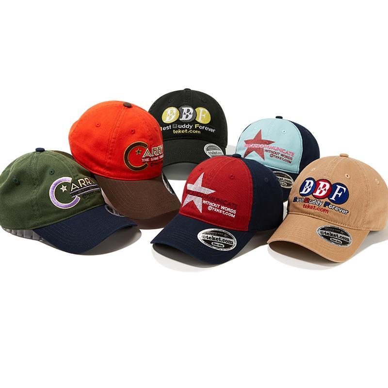 Tide brand retro style letter baseball cap female hip hop street cap trendy versatile heavy industry design hat male