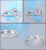 925 Sterling Silver New Women Ring Set Jewelry Teardrop Zircon CZ Diamant Engagement Wedding Ring Set for Women