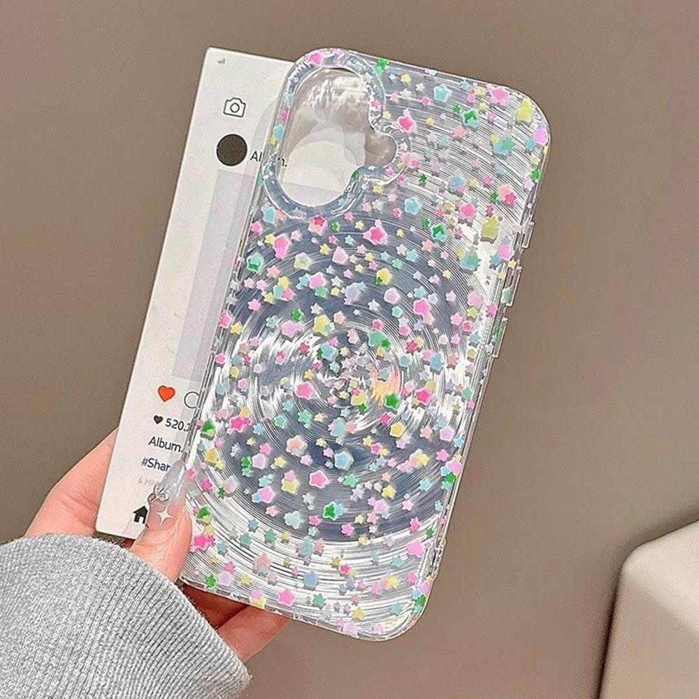 Iridescent Glossy Phone Case for iPhone 11 13 14 15 16 17 Pro 17 13 14 15 Pro Max High Quality Fantasy Floral Style Full Protection Shell