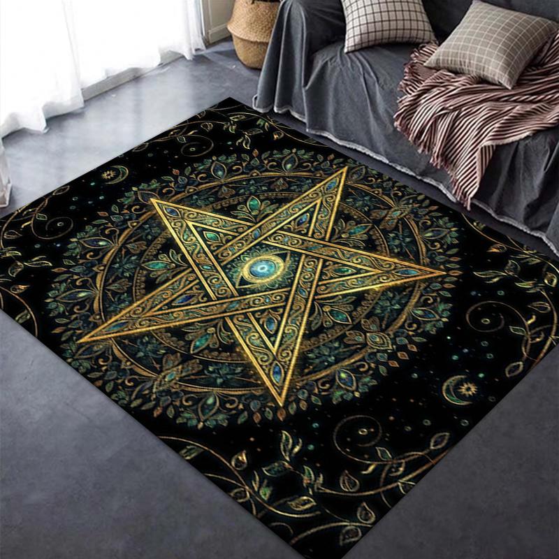 2025 New Satan's Pentagram Carpet Rug for Living Room Bedroom Home Sofa Decoration,Kids play Non-slip Floor Mat138