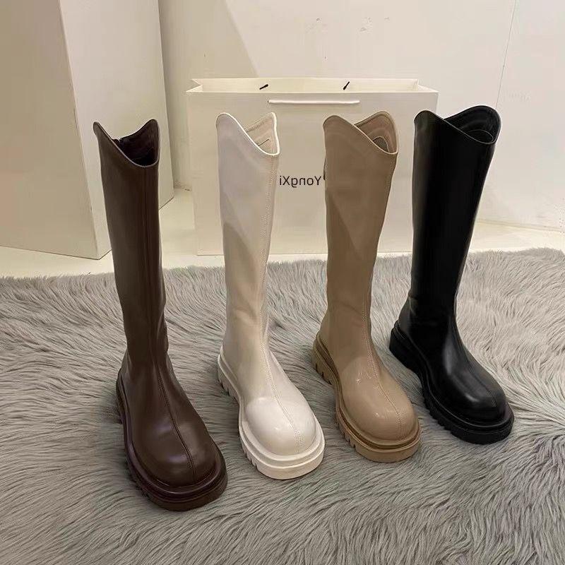 Long Boots 2025 New Spring and Autumn Thin Knight Boots High Boots Thick Sole Height Increase Small Boots Martin Boots Women