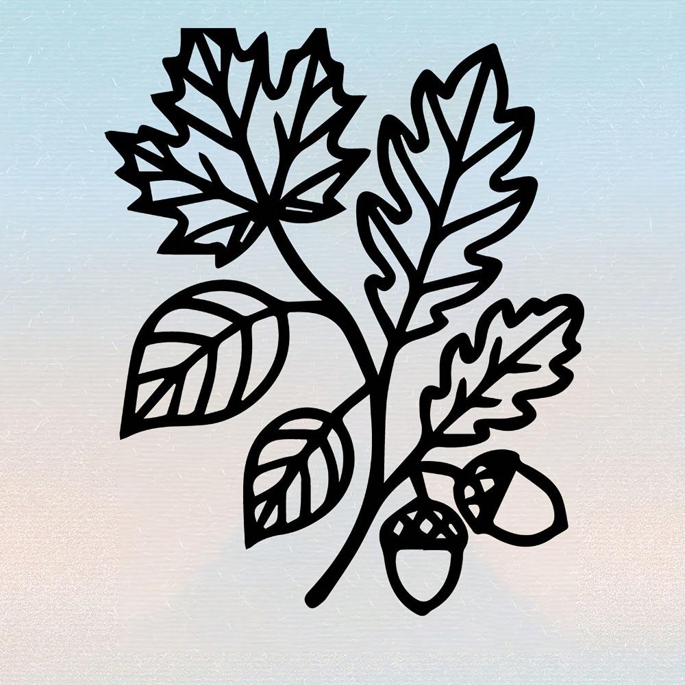 Metal Oak Leaf Wall Art Rust Resistant Iron Sculpture Garden Fence Outdoor Decor Home Accent