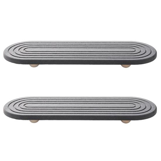 Rutschfeste Spülbeckenmatte mit auslaufsicherem Rillendesign Schnell trocknendes Kieselgurstein-Tablett für Badezimmerwaschtisch-Arbeitsplatten-Organizer