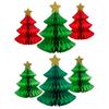 3Pcs Christmas Honeycomb Table Decoration with Shiny Star Create Atmosphere Easy To Carry Christmas Tree Festive Supplies
