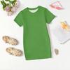 Mädchen Sommerkleid Lässig Kinder Locker Rundhals Kurzarm Leichtes Kleid