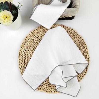 6PCS Multi-functional Solid Color Cotton Linen Napkin Square Sewn Edged Dining Table Napkin Washable Tea Towel Wedding