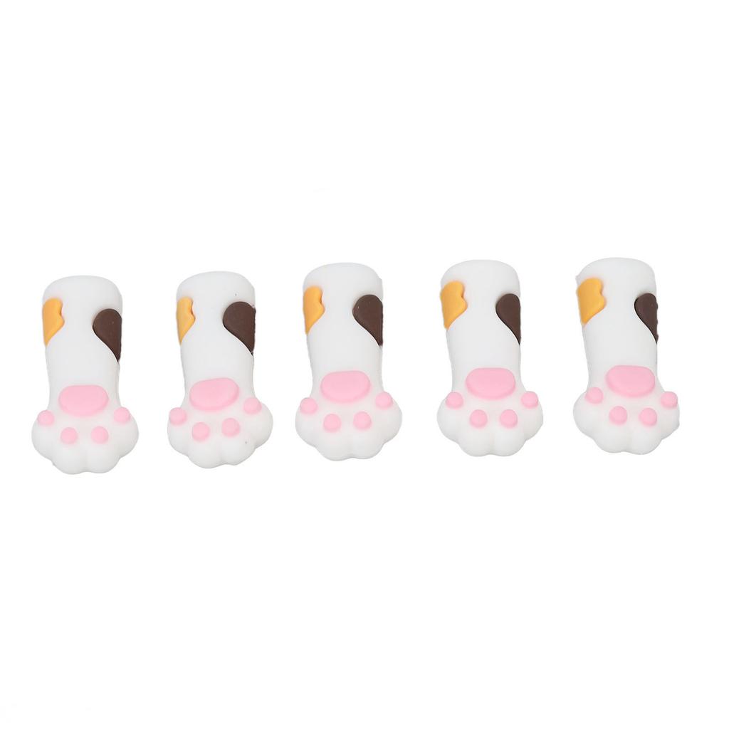 5pcs Cuticle Scissors Cover Protector Cat Paw Shape Silicone Cuticle Trimmer Protective Sleeve for Nail and Toenails