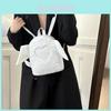 Mochila de Pelúcia Fofa de Desenho Animado Para Meninas Bolsa Escolar Elegante e Moderna em Branco e Rosa