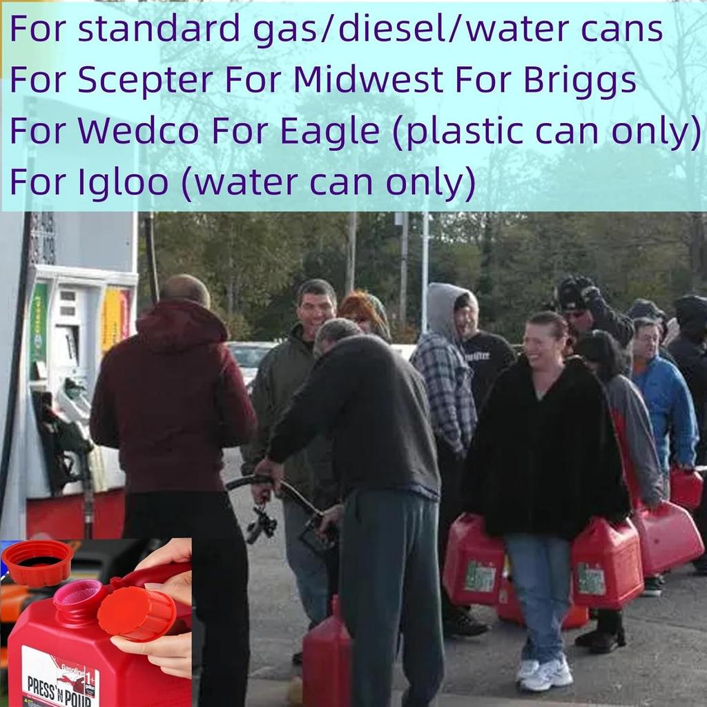 Replacement Lid for Gas Cans - Durable Gas Cap Replacement, for 5+ Gallon 8 Pcs