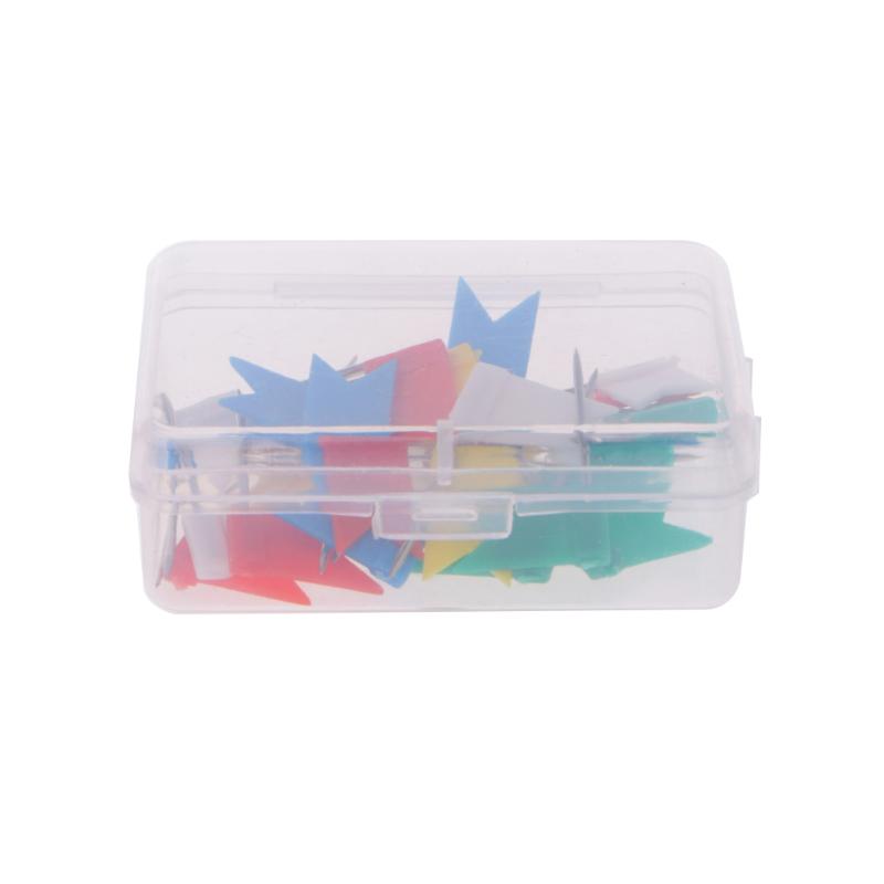 30PCS Flag Marker Shape Map Pins Cork Notice Board Push Pin Assorted Office Home